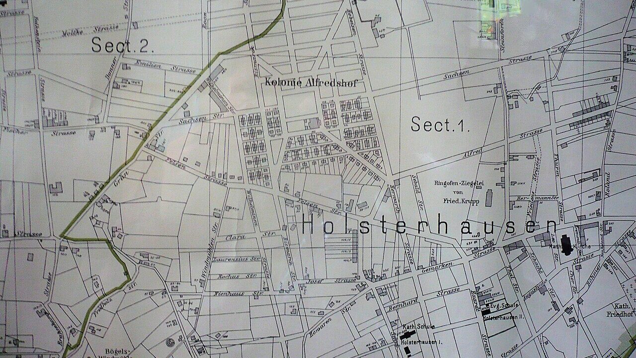 Die Kolonie Alfredshof auf einer Übersichtskarte von 1898