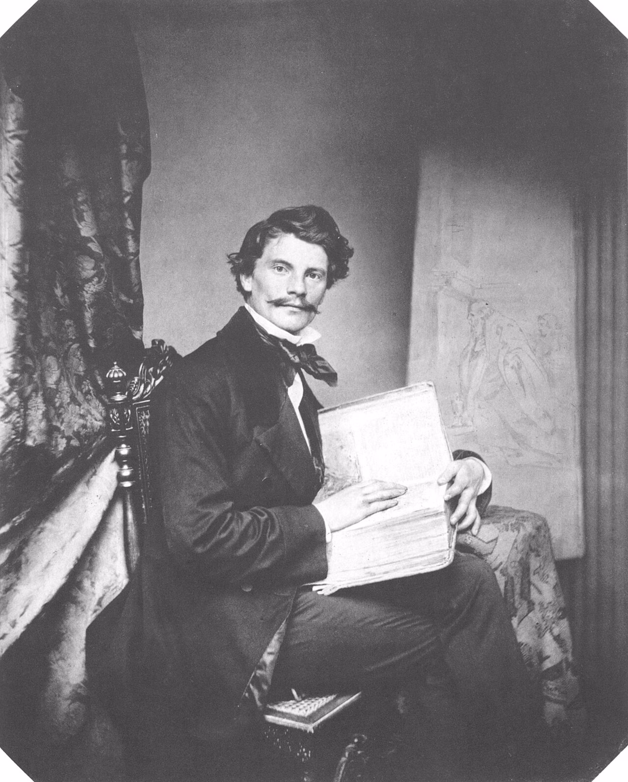 Porträt von Carl Theodor von Piloty (Franz Hanfstaengl, 1856), Namensgeber der Pilotystraße